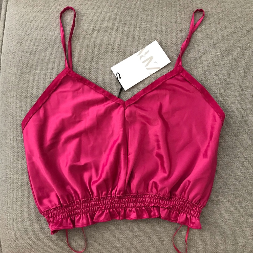 Zara Silk Crop Top size M